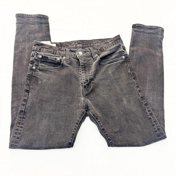 Levi's 512 Black Charcoal Wash Zip Fly Denim Jeans Size 31 x 32 - Picture 4 of 8